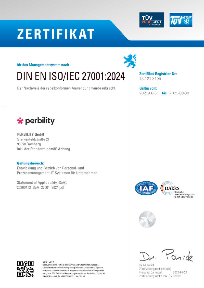 Zertifikat DIN EN ISO 27001