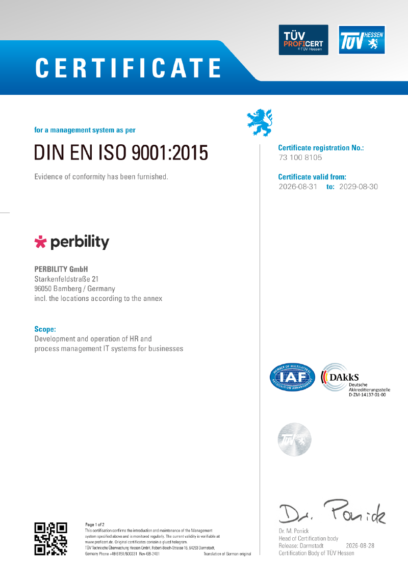 DIN EN ISO 9001 certificate