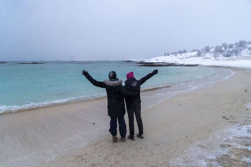 Am verschneiten Strand