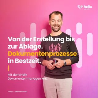 Titelbild der Helix Dokumentenmanagement Broschüre